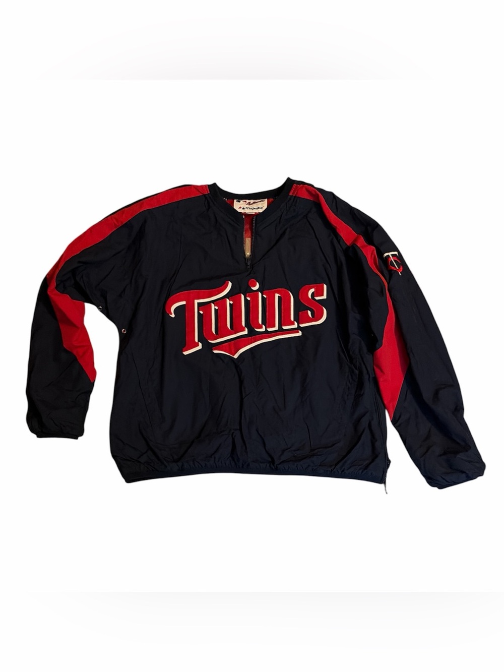 Majestic Authentic Collection Minnesota Twins Pullover Dugout Jacket MLB Large
